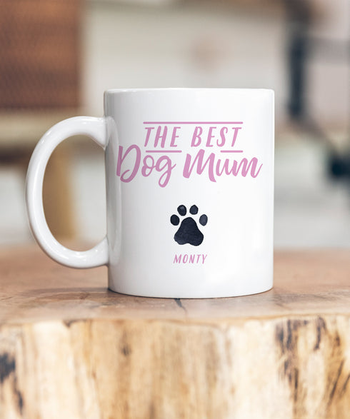 Best Dog Mum Paw Print Ceramic Mug